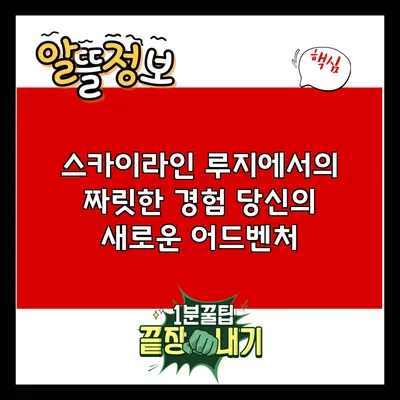 스카이라인 루지에서의 짜릿한 경험: 당신의 새로운 어드벤처