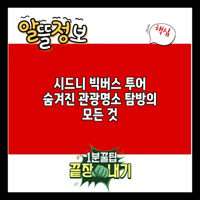 시드니 빅버스 투어: 숨겨진 관광명소 탐방의 모든 것