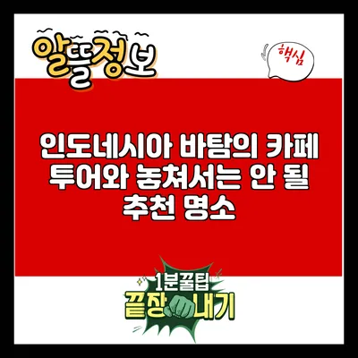 인도네시아 바탐의 카페 투어와 놓쳐서는 안 될 추천 명소