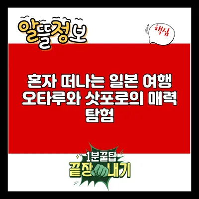 혼자 떠나는 일본 여행: 오타루와 삿포로의 매력 탐험